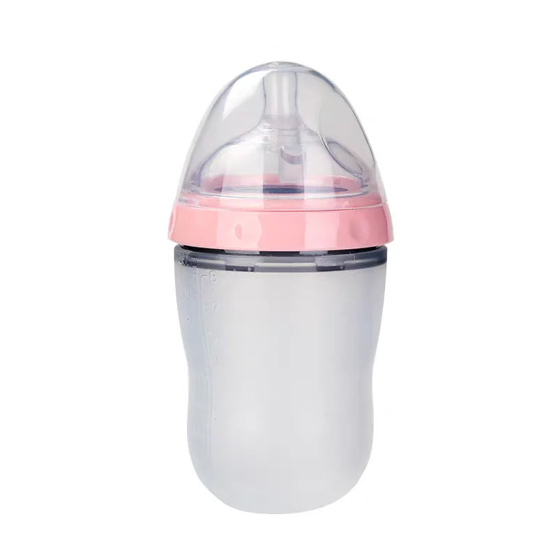 New 0-36 months baby nano-silicone bottle 240ml 150ml with handle Breastmilk-like design Soft milk pulling - GAELBLOOM UK