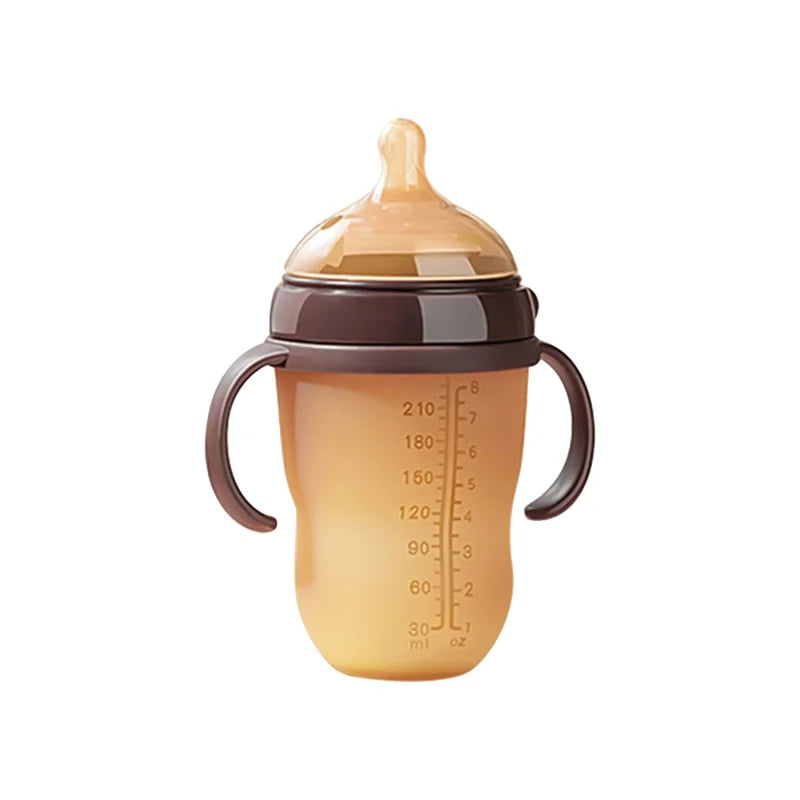 New 0-36 months baby nano-silicone bottle 240ml 150ml with handle Breastmilk-like design Soft milk pulling - GAELBLOOM UK
