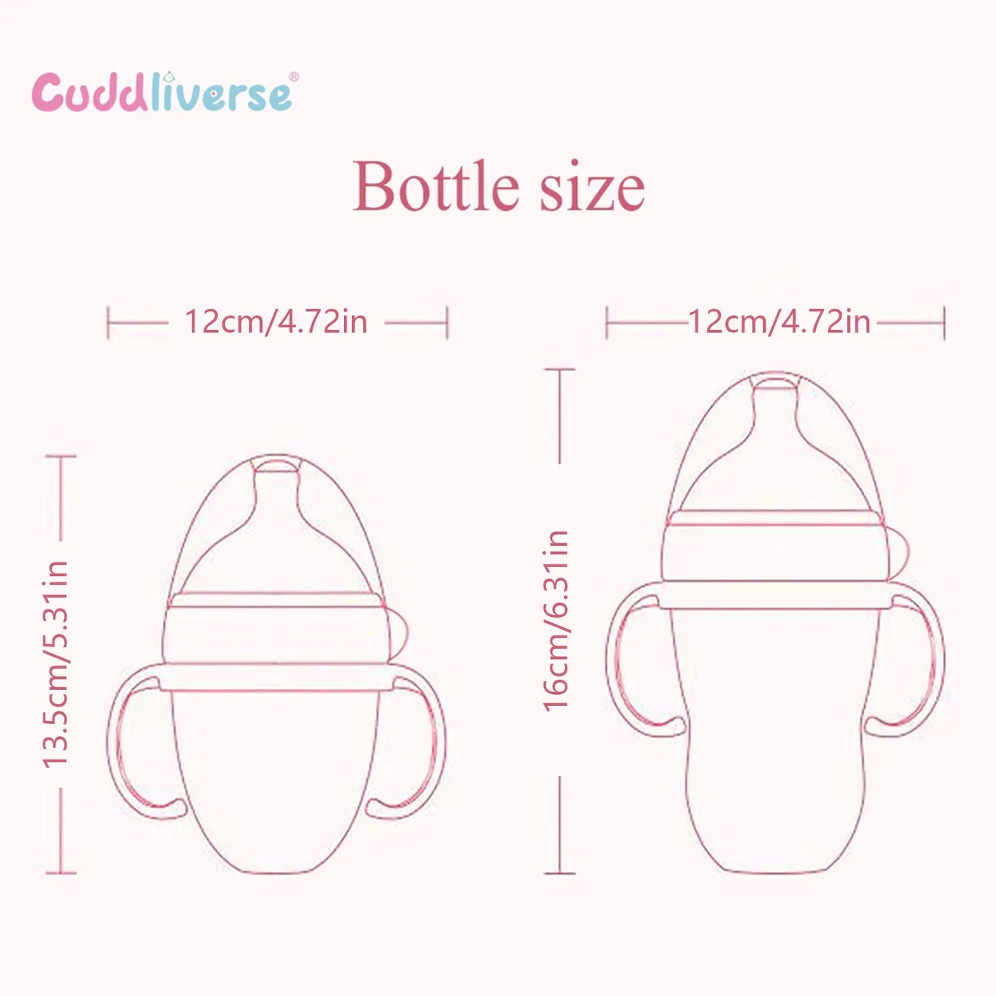 New 0-36 months baby nano-silicone bottle 240ml 150ml with handle Breastmilk-like design Soft milk pulling - GAELBLOOM UK