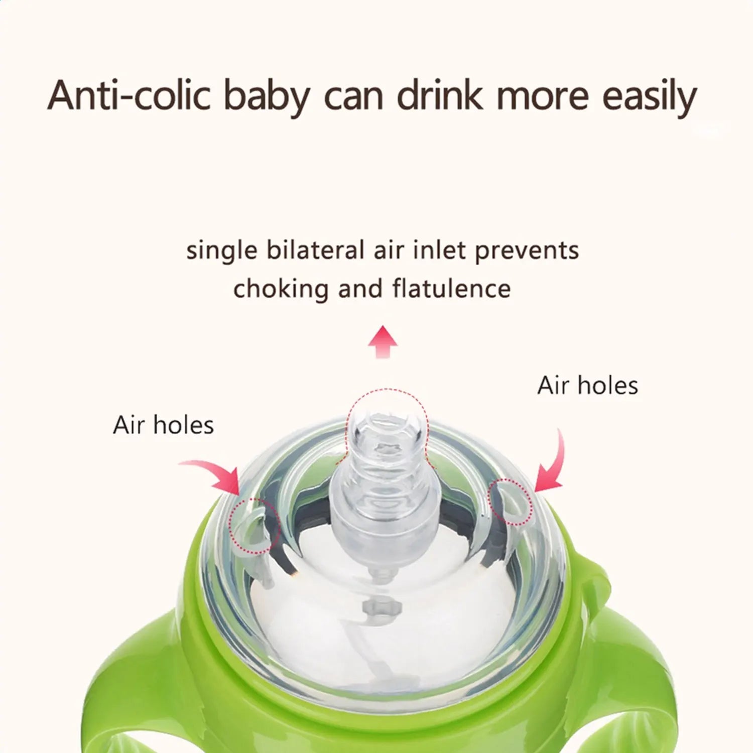 New 0-36 months baby nano-silicone bottle 240ml 150ml with handle Breastmilk-like design Soft milk pulling - GAELBLOOM UK